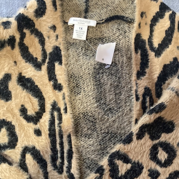 Westbound leopard long cardigan, fuzzy, soft - Picture 9 of 10